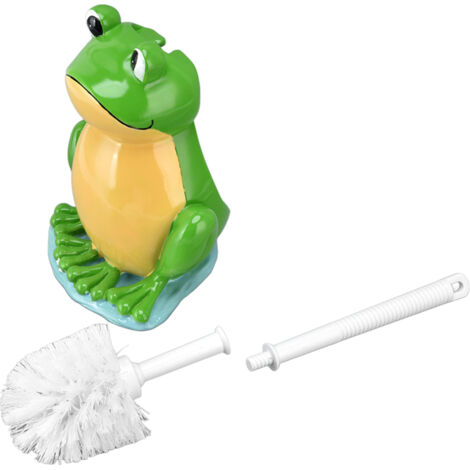 Brosse de toilette en forme de grenouille, brosse de nettoyage créative pour salle de bain avec support et ensemble de brosses pour WC sur pied (1/5)