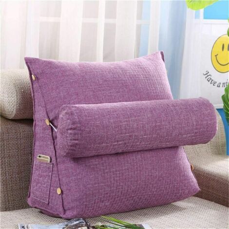 Coussin de lecture - Pour canapé, chaise de bureau, lit - Avec traversin, coussin de lecture (Violet,454820cm+ Diamètre du petit oreiller rond 16cm) (1/5)