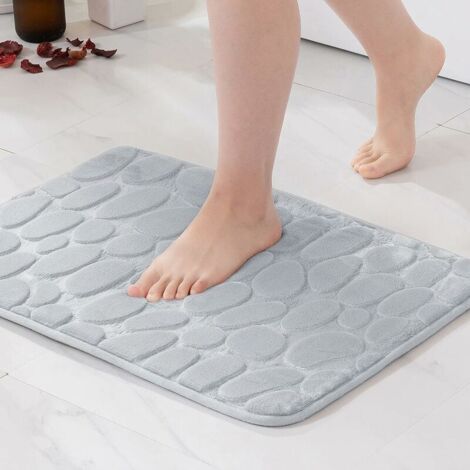 DEESSE SHOP - Tapis de bain Tapis de bain antidérapant en mousse à mémoire de forme Tapis de bain Salle de bain Tapis de douche Molleton de corail Douceur Tapis de salle de bain lavable très absorbant (1/5)