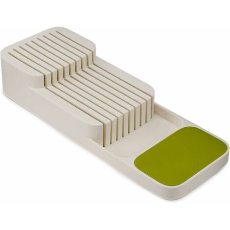 DEESSE SHOP - Porte-couteaux à tiroir, rangement pour couteaux de cuisine - Plastique, Blanc (1/5)