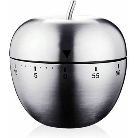 DEESSE SHOP - Minuterie de Cuisine Minuterie Pomme Forme Manuel Mécanique Rotation Alarme Minuterie de Cuisine Acier Inoxydable pour Cuisson Cuisson Cuisson Sports (1/5)
