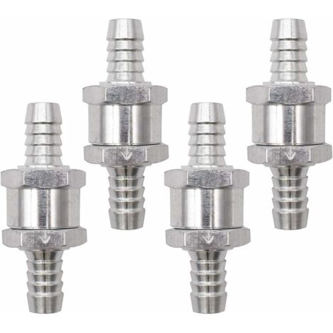DEESSE SHOP - Clapet anti-retour en aluminium, 4 pièces clapet anti-retour argenté avec clapet anti-retour en alliage d'aluminium pour carburateur basse pression (10 mm) (1/5)