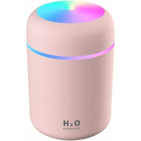 DEESSE SHOP - Humidificateur d'air, mini humidificateur à ultrasons avec 2 modes de brume réglables, humidificateur portable USB pour chambre à coucher, bureau à domicile automatique, rose (1/5)