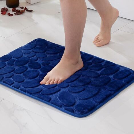 DEESSE SHOP - Tapis de bain Tapis de bain antidérapant en mousse à mémoire de forme Tapis de bain Salle de bain Tapis de douche Molleton de corail Douceur Tapis de salle de bain lavable très absorbant (1/5)