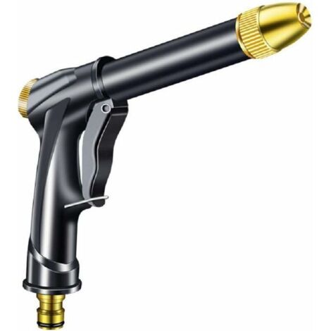 DEESSE SHOP - Buse de tuyau d'arrosage haute pression – Buse de pistolet à eau rotative en laiton robuste – Débit d'eau réglable pour le jardinage, le lavage de voiture, l'arrosage des plantes, le net (1/5)