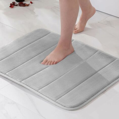 DEESSE SHOP - Tapis de bain en mousse à mémoire de forme Tapis de bain antidérapant Tapis de bain Tapis de douche Molleton de corail Douceur Très absorbant Tapis de salle de bain lavable Tapis de bain (1/5)