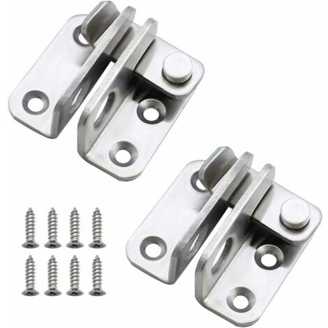 DEESSE SHOP - 2 Pièces Loquet de Porte Cadenas Droit Ouvert Moraillon Cadenas Boulon Serrure de Porte Petit Antivol en Acier Inoxydable avec 8 Vis Minuscule Fermoir de Cadenas Applicable à Diverses Po (1/5)