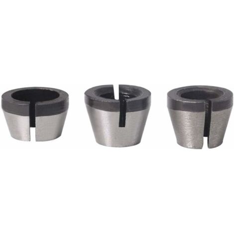 DEESSE SHOP - 3PCS Collet Set Gravure Machine Collet Mandrin Adaptateur Pinces Mandrin 6.35mm 8mm 6mm Pour Machine De Découpe Électrique Routeur Bit Mandrin (1/5)