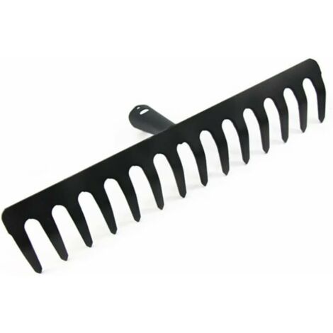 DEESSE SHOP - Râteau de jardin pour pelouse Râteau à main en métal 14 dents Feuilles de paille en vrac Sols de jardin pour jardinage à la ferme, fournitures de jardin en acier pour râteau (1/5)