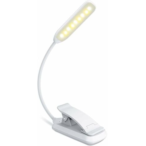 DEESSE SHOP - Lampe de lecture à 9 LED, rechargeable par USB avec capteur tactile, 3 couleurs de lumière (blanc/chaud/mixte), luminosité à gradation continue, lampe de lecture flexible à 360° pour la (1/5)