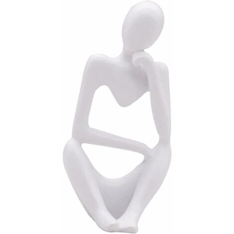 DEESSE SHOP - La Statue du Penseur, Résine Penseur Sculpture Abstraite Statue Personnage Moderne Figurines Décor À La Maison Bureau Ornement De Bureau Cadeaux D'anniversaire Blanc Debout (1/5)