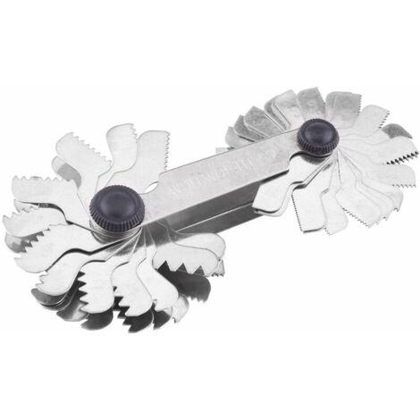 DEESSE SHOP - Jauge de mesure de filetage Jauge de filetage Outil de mesure du pas de vis à 60 degrés en acier inoxydable (métrique et imper) (1/5)