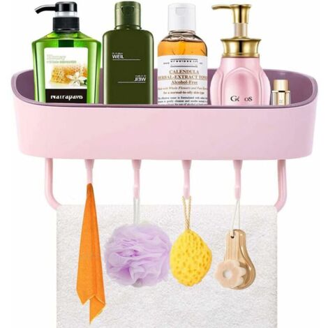 DEESSE SHOP - Étagère de douche, étagère de salle de bain murale, organisateur de douche sans perçage, chariot de douche auto-adhésif, étagères de salle de bain, shampoing, articles de toilette, panie (1/5)
