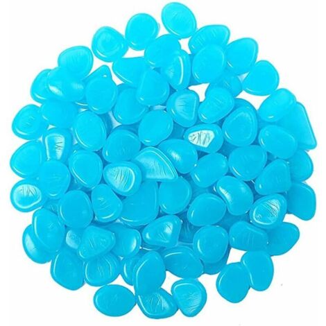 DEESSE SHOP - Lot de 200 galets multicolores pour aquarium, galets fluorescents pour allées, décoration extérieure, aquarium, jardin (bleu) (1/5)