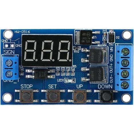 DEESSE SHOP - Module de minuterie, DC 5V-36V Module de minuterie Trigger Cycle Delay Timer Switch Allumer / éteindre le module de relais avec affichage LED (1/5)