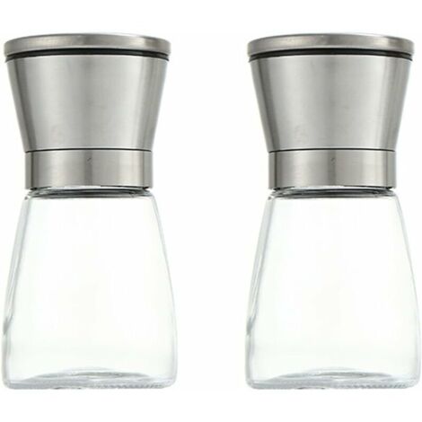 DEESSE SHOP - Moulin à poivre en acier inoxydable, moulin à sel et à poivre manuel Moulins à épices Salière et poivrière Moulin à épices pour fines herbes Convient pour gros sel de mer, poivre 2 pièce (1/5)