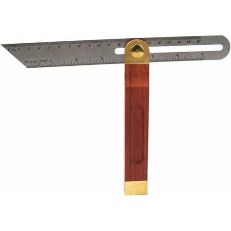 DEESSE SHOP - Jauge de biseau carré de menuiserie réglable, 1 PC biseau carré en bois coulissant biseau en T manche en bois dur lame en acier inoxydable pour le travail du bois (1/5)
