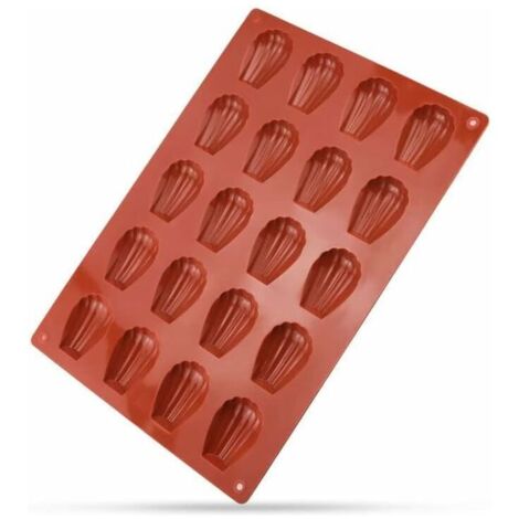 DEESSE SHOP - Moule à Madeleine en Silicone, Moule à Madeleine 20 Trous, Moule à Madeleine, Moule à Madeleine en Silicone pour Muffins, Cupcakes, Brownies, Gâteaux, Pudding (1/5)