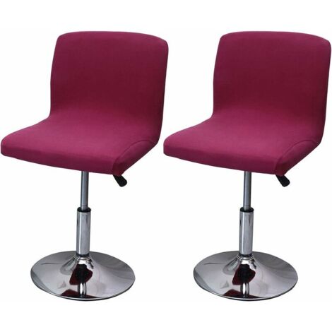 DEESSE SHOP - Housse de tabouret de bar extensible, 2 housses de chaise haute imprimées pour housses de chaise haute de bar, protecteur de siège de chaise de salle à manger rouge vin (1/5)