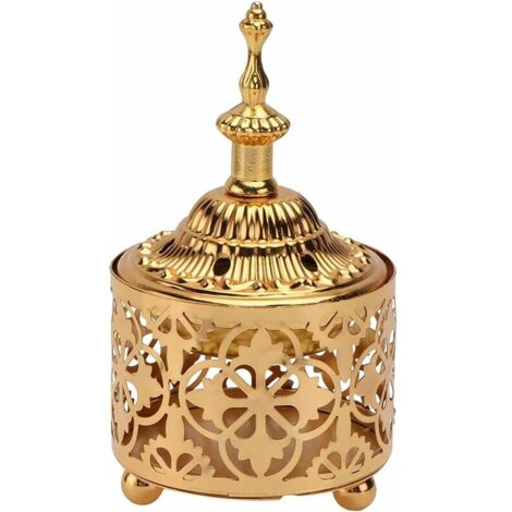 DEESSE SHOP - Brûleur d'encens vintage en métal noir Brûleur d'encens rétro Brûleur d'encens rétro en métal Porte-bâton d'encens Brûleur d'encens vintage pour ornement de décoration d'aromathérapie (O (1/5)
