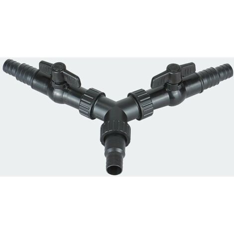 DEESSE SHOP - Distributeur en Y 20/25mm pour tuyau de bassin (3/4/1) vanne de réglage (1/4)