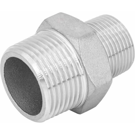 DEESSE SHOP - Accouplement réducteur double en acier inoxydable Accouplement fileté rouge V4A.2 pcs(1 x 1/2,20mm32mm) (1/4)