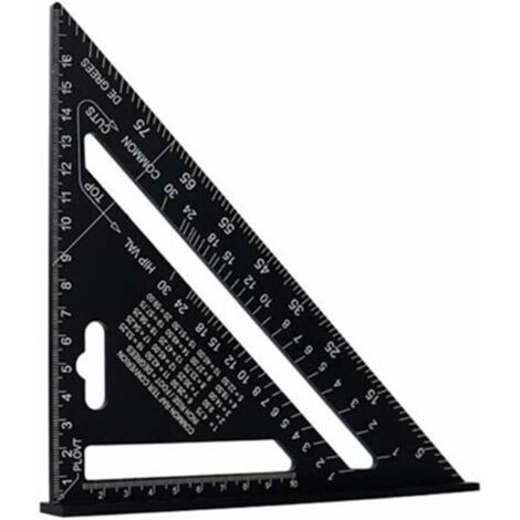 DEESSE SHOP - Outil de mesure de haute précision de rapporteur carré de règle de triangle d'alliage d'aluminium de 7 pouces pour le charpentier d'ingénieur (1/5)