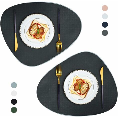 DEESSE SHOP - Sets de table ronds en cuir pour table à manger tapis résistant à la chaleur antidérapant lavable isolation napperons de cuisine napperons de cuisine sets de table de style nordique ense (1/5)