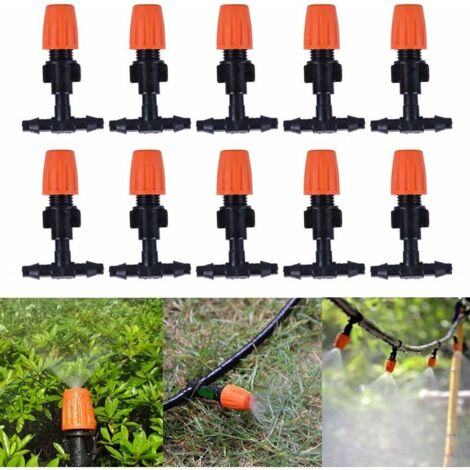 DEESSE SHOP - Système d'irrigation de jardin, 10 pièces kit d'irrigation goutte à goutte système d'arrosage automatique goutte à goutte micro arroseur arbuste goutte à goutte kit buse réglable arroseu (1/5)