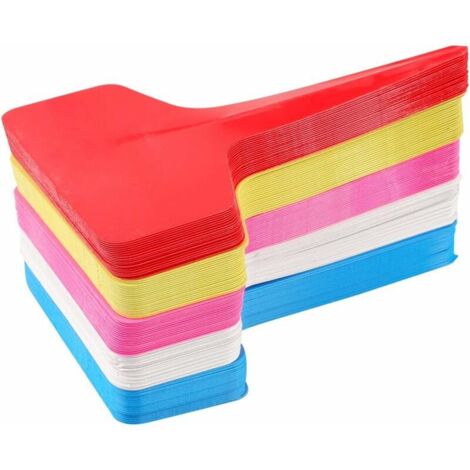 DEESSE SHOP - 100 Pièces Marqueurs et Étiquettes de Plantes en Plastique de Type T, 6  10 cm Étiquettes de Jardin Colorées Étanches Réutilisables (Multicolore) (1/5)