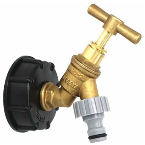 DEESSE SHOP - S60X6 IBC Réservoir vers adaptateur de robinet de jardin en laiton avec connecteur de tuyau 1/2 pour huile, carburant, eau (1/5)