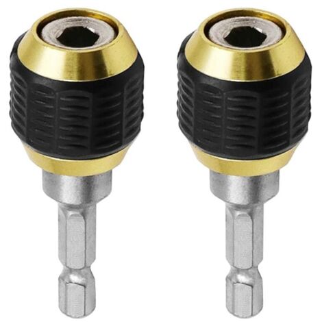 DEESSE SHOP - 2pcs 1/4 tige hexagonale foret extension tournevis porte-embout tige d'extension porte-embout autobloquant porte-embout à dégagement rapide mandrin adaptateur connecteur outil de perceus (1/5)