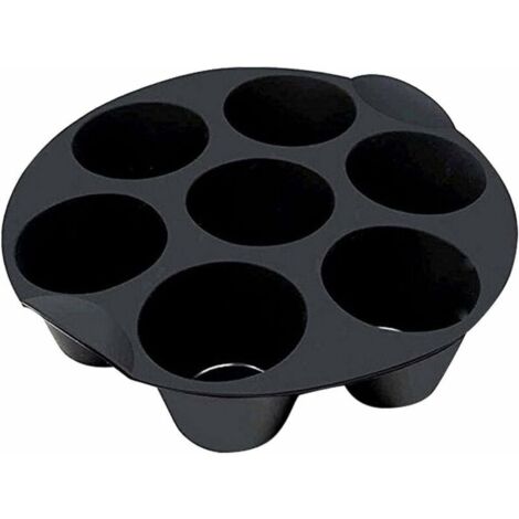 DEESSE SHOP - Lot de 2 moules à muffins ronds en silicone 18 cm, pour 7 muffins et gâteaux, facile à nettoyer (1/5)
