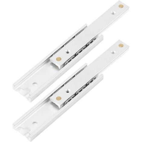 DEESSE SHOP - 2pcs glissières de tiroir à roulement à billes robustes en alliage d'aluminium glissière lisse de rail télescopique durable pour tiroir d'armoire (100mm) (1/5)