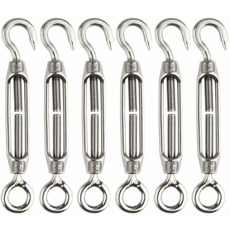 DEESSE SHOP - Lot de 6 crochets et œillets réglables en acier inoxydable Tendeur de fil M4 Heavy Duty (1/5)