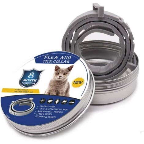DEESSE SHOP - Collier anti-puces et anti-tiques pour chiens et chats, traitement anti-tiques et anti-puces, étanche pour, taille ajustable, protection 8 mois, 1 paquet (petit) (1/5)