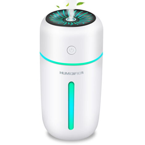 DEESSE SHOP - Humidificateur d'air 300 ml avec veilleuse colorée, arrêt automatique et mode 2 brume, humidificateur pour bureau, chambre, voiture, maison (1/5)