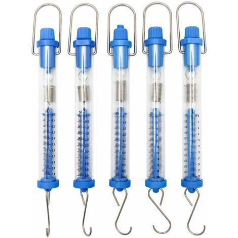 DEESSE SHOP - Ensemble de 5 balances à ressort, Balance à ressort transparente Tube suspendu Balance à ressort, 1N, 5N, 10N, 20N, 30N (1/5)