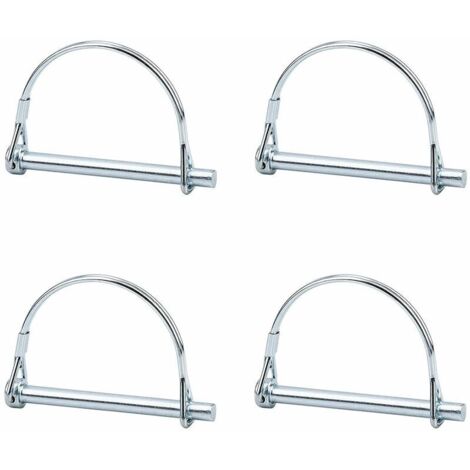 DEESSE SHOP - 4pcs Arbre de verrouillage de broche de coupleur de sécurité, verrouillage de prise de force de 1/4 pouce avec fil de retenue rond pour remorques de ferme, pelouse, jardin (1/5)