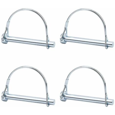 DEESSE SHOP - Lot de 4 tiges de verrouillage de goupille de verrouillage de sécurité, verrouillage de prise de force 5/16 avec fil de retenue rond pour remorques de ferme, pelouse, jardin (1/5)