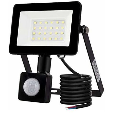 DEESSE SHOP - Projecteur LED extérieur 20W avec détecteur de mouvement 6500K Projecteur LED extérieur, IP66 avec lampe de sécurité à détecteur de mouvement, pour jardin, terrasse, pelouse, fête, éclai (1/5)