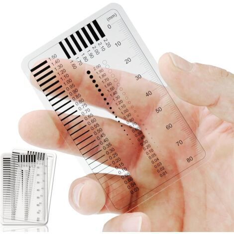 2 pièces - Instrument de mesure des fissures - Échelle d'estimation du véhicule - Mesure des défauts de la voiture - Micromètre - Coin de mesure - Jeu de cartes expert 2 pièces - Équipement expert - R (1/5)