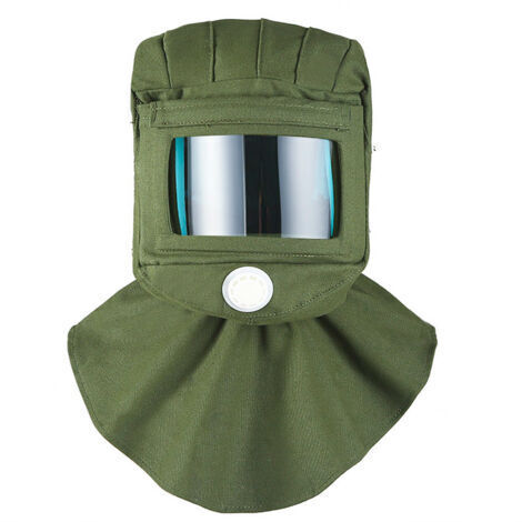 Cagoule de sablage, protection faciale, anti-poussière, coupe-vent, châle en toile, coupe-rayures, résistant à la chaleur, protège-cou (1/5)