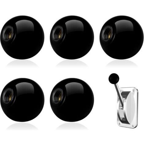 5 Pièces Bouton de Levier à Bille M10 x 35mm, Noir Poignée Boule Ronde, Filetage intérieur en laiton, Pour Opération de la Machine, Poignées de Rechange (1/5)