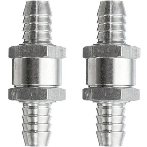 Lot de 2 Clapet Anti Retour Gasoil 8mm à Sens Unique, Clapet Anti Retour Essence - Alliage d’Aluminium Anti-Retour - pour Essence/Diesel/Huile - Car Chrome Eau Auto Carburateur Systèmes de Carburant (1/5)