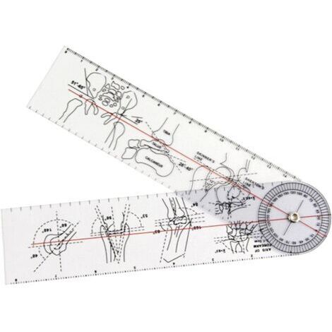 Règle orthopédique, goniomètre orthopédique, règle d'angle orthopédique en plastique transparent, règle médicale d'angle pour la mesure des articulations orthopédiques (1/5)