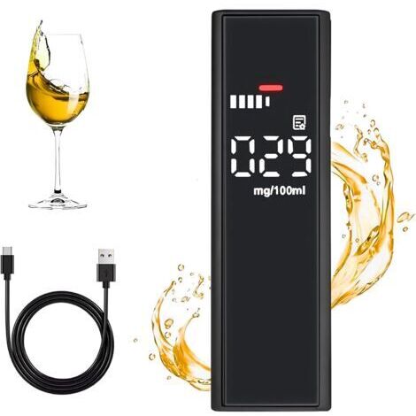 Éthylotest Électronique- Éthylomètre Numérique Professionnel avec Batterie Rechargeable USB,Rechargeable & Portable,Affichage LCD Alcootest,Alcotest pour Un Usage Domestique (1/5)