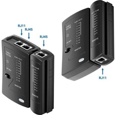 Testeur de Câble Réseau RJ11 RJ12 RJ45 ISDN LAN - pour Câbles Patch ...