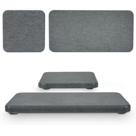 Lot de 4 tapis de séchage en diatomite absorbant l'eau, 2 grands et 2 petits bols avec coussinet antidérapant, papier abrasif, idéal pour le comptoir de cuisine, sous les plantes, la salle de bain (1/5)