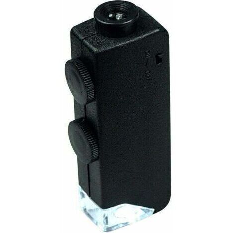 Mini microscope avec zoom 60X à 100X et loupe éclairée pour bijoutiers, pièces de monnaie, pierres précieuses, timbres, montres et pierres. (1/4)